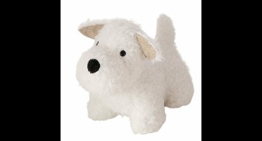 Boltze Deurstopper Hondje - 1 kg - wit - knuffeldier - H17 cm - deurstop