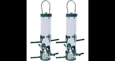 Boon Voedersilo - 2x stuks - kunststof - groen - transparant - 33 cm