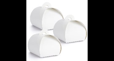 Cadeaudoosje Bonbon Wit - Bruiloft bedankje - 50x stuks - wit - 6 x 6 cm