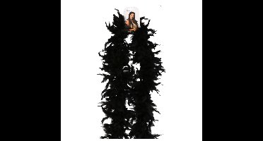 Carnaval verkleed boa met veren - 1x - zwart - 180 cm - 45 gram - Glitter and Glamour