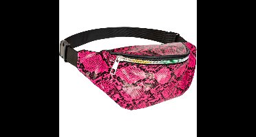 Carnaval verkleed Heuptasje - slangenprint - roze - volwassenen - foute party