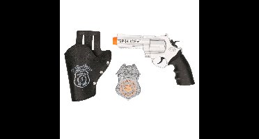 Carnaval verkleed speelgoed set - pistool/holster van kunststof - Politie thema