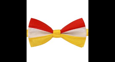 Carnaval verkleed strikje - Oeteldonk - rood/geel/wit - Den Bosch - clipsluiting