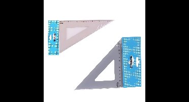 Centrum 2x Tekendriehoek - kunststof - L13 en L23 cm - school/kantoor spullen