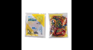 Centrum Elastiekjes - rubber - multi color - 50 gram - hobby/kantoorartikelen