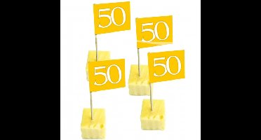 Cocktailprikkers 50 jaar - 50x - jubileum - leeftijd - prikkers - thema feestartikelen
