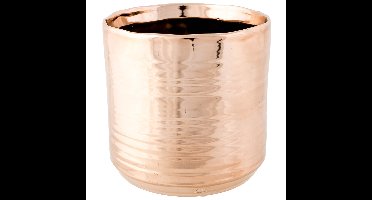 Cosy @ Home Bloempot Cerchio - koperkleurig - keramiek - 13 cm