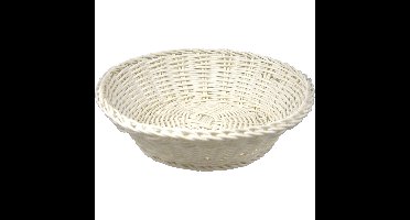 Cosy & Trendy Broodmand - wit - kunststof - rond - D20 x H8 cm - serveermand