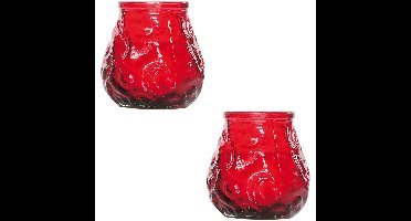 Cosy & Trendy mini lowboy tafelkaars - 2x - rood - 17 Branduren - 7 cm