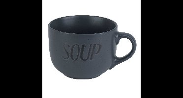 Cosy & Trendy Soepkom - donkergrijs - 11 cm - 510 ml - Soepbeker - kommetje