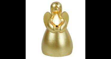 Countryfield LED kaars engel - goud - H11,5 cm - wax kaars op batterijen - kerst thema