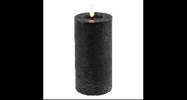 Countryfield LED kaars/stompkaars - zwart - D7,5 x H15 cm - timer