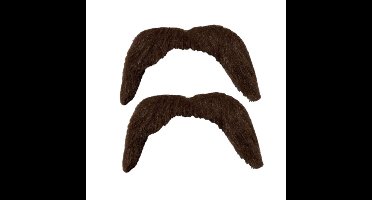 Cowboy snor - 4x - bruin - nep snor - plak snor - carnaval - wilde westen