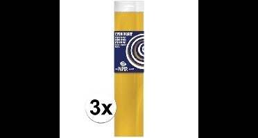 Crepe papier platte vellen - 3x - okergeel - 250 x 50 cm - Knutselen met papier - Knutselspullen