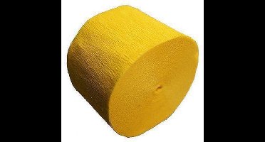 Crepe papier rol - 1x - geel - 200 x 5 cm - brandvertragend