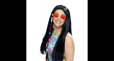 Dames Flower Power Hippie Sixties verkleed set pruik en bril
