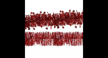 Decoris folie kerstslingers 2x stuks - rood - kunststof - 270 cm