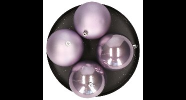 Decoris grote kerstballen - 8x st - lila paars - 10 cm - kunststof