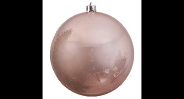 Decoris Kerstbal - lichtroze - groot - 14 cm - kunststof - glans