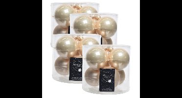 Decoris Kerstballen - 24x - glas - 6 stuks - champagne - 8 cm