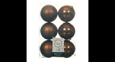 Decoris Kerstballen - 24x st - kaneel bruin - D8 cm - kunststof - kerstversiering