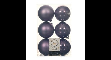 Decoris Kerstballen - 24x st - lila paars - D8 cm - kunststof - kerstversiering