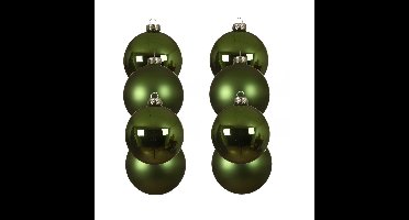 Decoris kerstballen - 8x st - groen - D10 cm - glas - kerstversiering