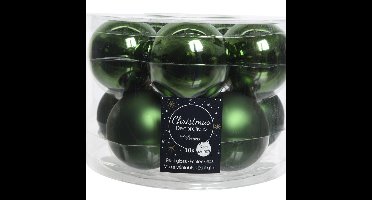 Decoris Kerstballen set - 10x stuks - donkergroen - glas - 6 cm