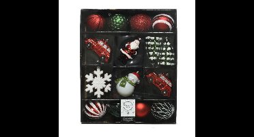 Decoris Kersthangers - 25x - rood/wit/groen - onbreekbaar