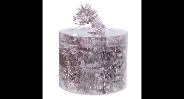 Decoris kerstslinger - dun - lichtroze - sterren - 700 x 3 cm