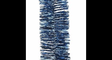 Decoris Kerstslingers - 2x st - donkerblauw - glanzend lametta - 270 cm - guirlandes