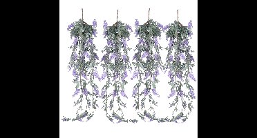 Decoris Lavendel Bloemen slinger - 4x stuks - Lila - kunstplanten - 80 cm