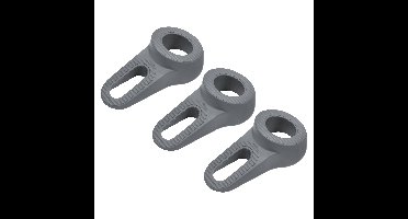 Deltafix Block it Deurwig - 3x - grijs - TPE kunststof - 12 x 3,8 cm - deurstopper