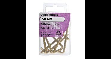 Deltafix Schroefduimen - 7x - vermessingd metaal - 50 mm - ijzerwaren