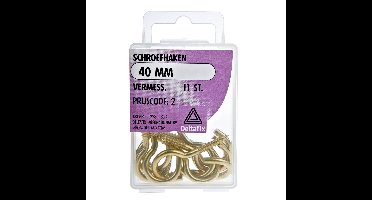 Deltafix Schroefhaken - 11x - vermessingd metaal - 40 mm - ijzerwaren