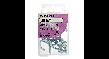 Deltafix Schroefhaken - 8x - verzinkt metaal - 50 mm - ijzerwaren