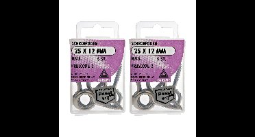 Deltafix Schroefogen - 10x - verzinkt metaal - 25 x 12 mm - ijzerwaren