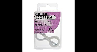 Deltafix Schroefogen - 3x - verzinkt metaal - wit - 30 x 14 mm - ijzerwaren