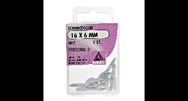 Deltafix Schroefogen - 7x - verzinkt metaal - wit - 16 x 6 mm - ijzerwaren