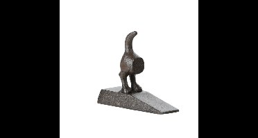 Deurstopper/deurwig hondenstaart - gietijzer - zwart - 5 x 13 x 11 cm