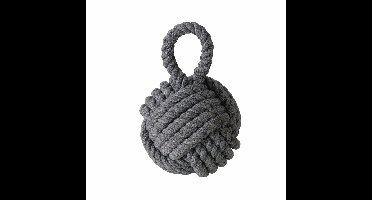 Deurstopper knoop - 1.2 kilo - grijs - jute - 23 x 15 cm