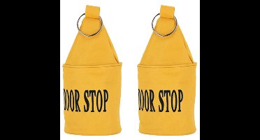 Deurstopper Neon - 2x - 2,5 kg - canvas - geel - 13 x 13 x 28.5 cm