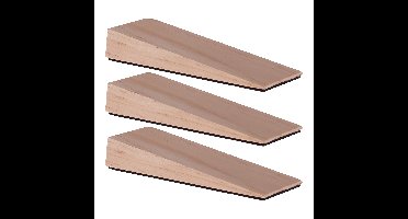 Deurwig - 3x - hout - anti-slip - 12 x 2 cm - deurstopper