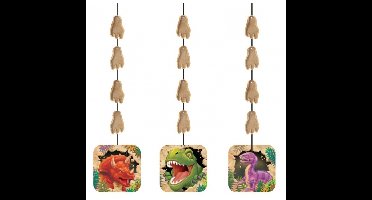 Dinosaurus feest thema hangdecoraties 9x stuks