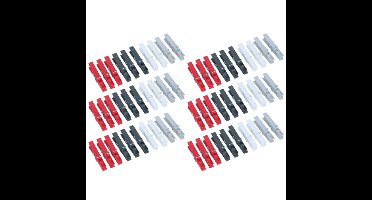 Dirt Devil Kunststof wasknijpers - 60x knijpers - Rood/zwart/wit/grijs - 7 cm - kunststof