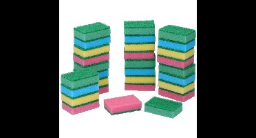 Dirt Devil Schuursponsjes - 90x - gekleurd - afwas sponzen
