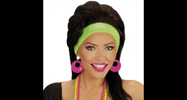 Disco oorbellen - neon roze - 4,5 cm - kunststof - 70s - verkleed sieraden