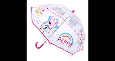 Disney Peppa Pig paraplu - transparant/roze - D71 cm - voor kinderen