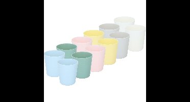 Drinkbekers - 24x - gekleurd - kunststof - 230 ml - herbruikbaar