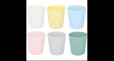 Drinkbekers - 6x - gekleurd - kunststof - 230 ml - herbruikbaar